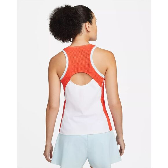 NIKE women's Large TENNIS COURT COURT SLAM TANK DR6795-100 white red - Picture 6 of 12